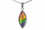Stunning Ammolite Faceted Marquise Pendant/Earrings Set #376245-1